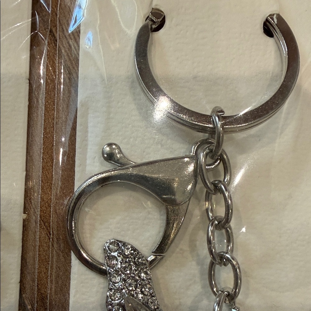 Dragonfly Silver Rhinestone Bling Keychain Bag Charm Accent - Picture 5 of 6